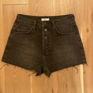 High waisted denim cut off shorts